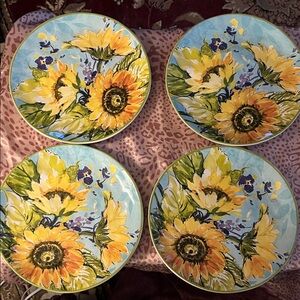 Certified International Sunflower Bloom Dinner Plates